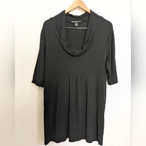 INC International Concepts Short Sleeve Empire Waist Black Top XL